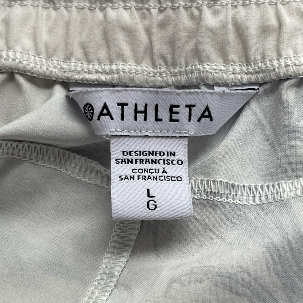 Athleta All Activity Short Print Marbled Drawstring Zip Pocket Women’s Size L - Picture 8 of 16
